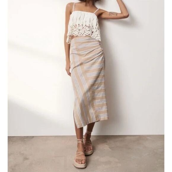 Zara Set Striped Drape Skirt and Top BUNDLE NWT - Picture 1 of 8
